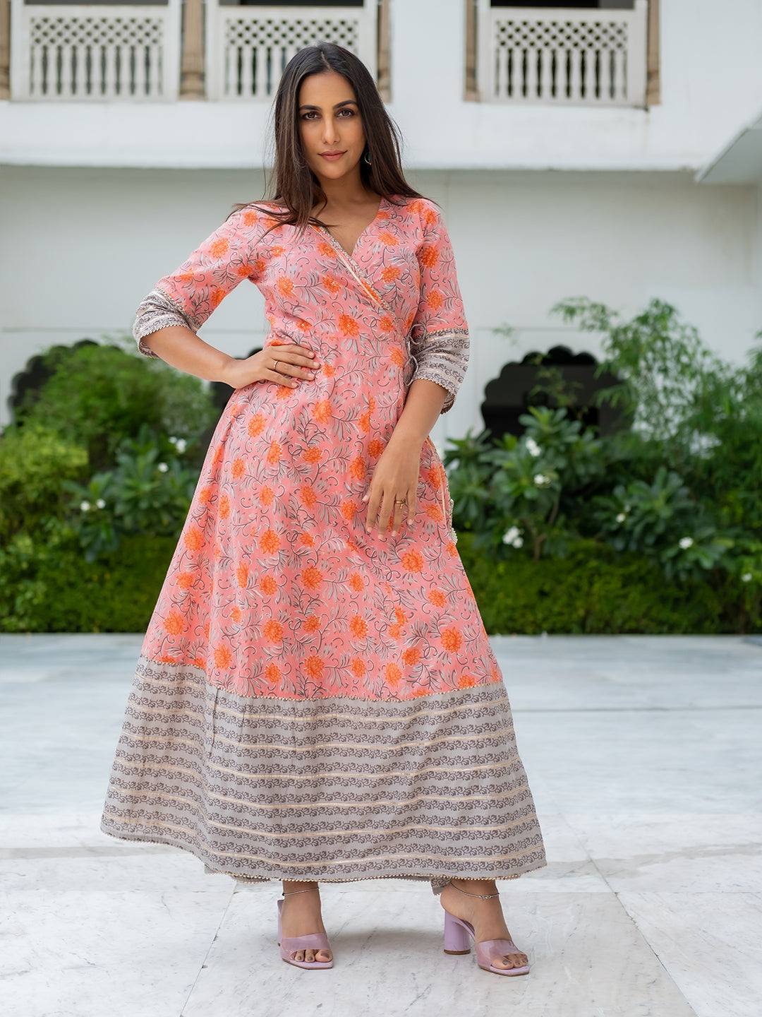 Attractive Trendy Short Angrakha Kurti With Dhoti Pant set