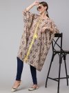 Multi Color Mirror Work Embroidered Georgette kaftan With Tassels And Slip