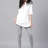 Grey Solid Cotton Lycra Leggings