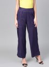 Purple Solid Rayon Palazzo