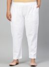 White Ethnic Wear Cotton Slub Pants