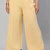 Beige Solid Rayon Palazzo