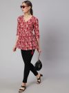 Women Maroon Hand Kantha Peplum Top