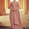 Rose Gold Straight Zardozi Embroidered Kurta With Pants And Chinon Embroidered Dupatta