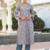 Bottle Green Velvet Printed Embroidered Kurta With Solid Velvet Pants