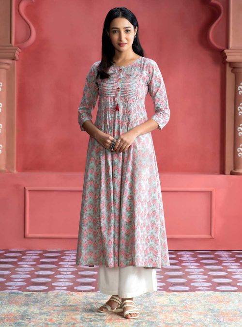 Floral Printed A Line Kurta