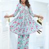 Zardozi Embroidered Silk Floral Printed Flared Kurta With Palazzo