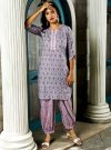 Grey Ethnic Motif Printed Straight Kurta With Zig Zag Printed Afghani Salwar