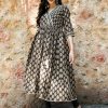 Ethnic Printed Charcoal Grey Anarkali Kurta