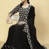 Ethnic Printed Black Short Kurti With Skirt And Dupatta