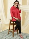 Pink Gathered Ruched Top