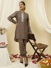 Green Mirror Work Short Kurta With Pants Co-ord Set