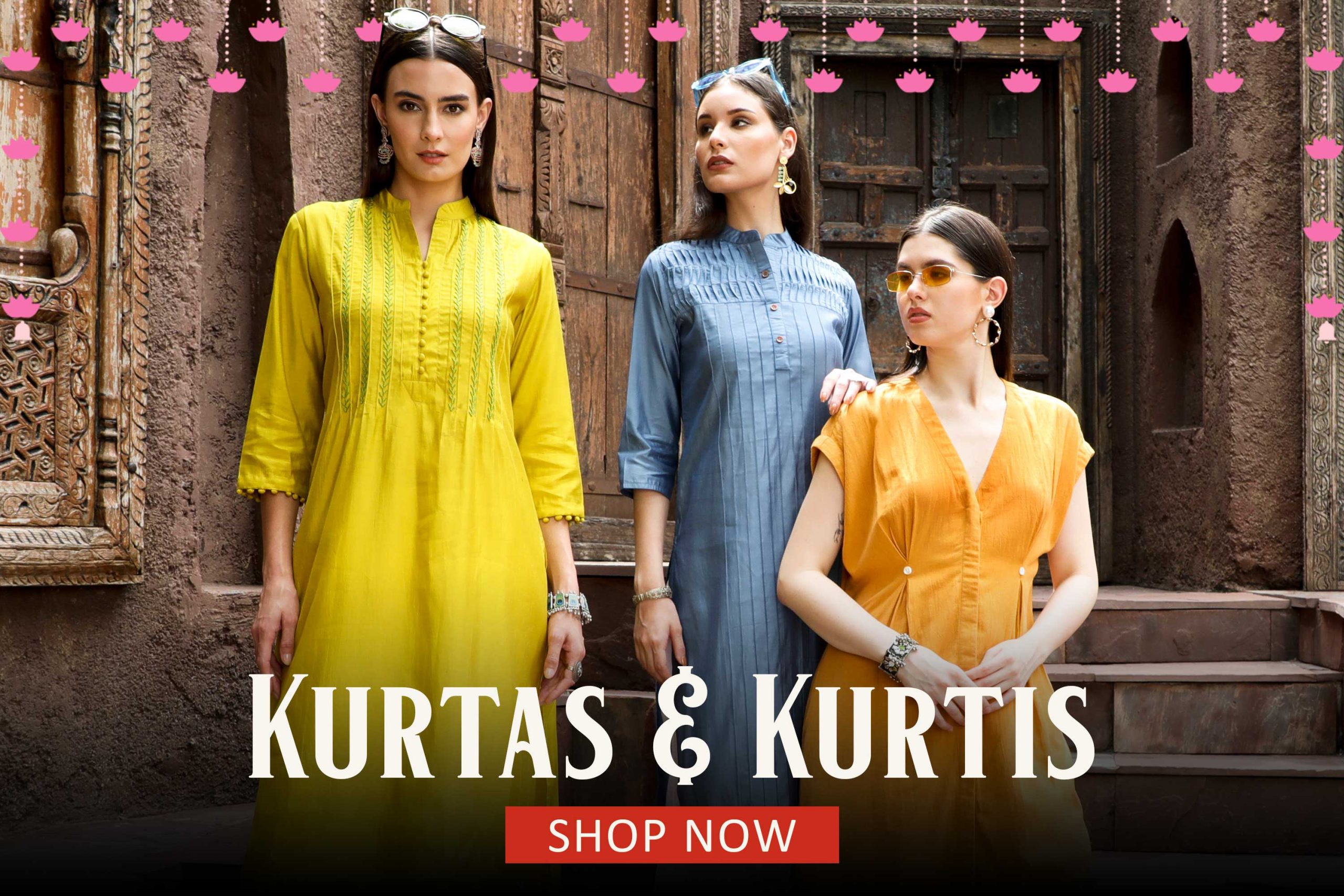 Buy Kurtis for Women Green & Blue Printed A-line Kurti Top Tees Short Kurta  Indian Tunics Summer Top Tees for Women Short Ethnic Kurta Online in India  - Etsy